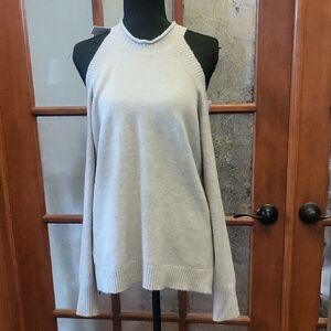 Sanctuary Off-the-Shoulder Light Gray Fashion Sweater